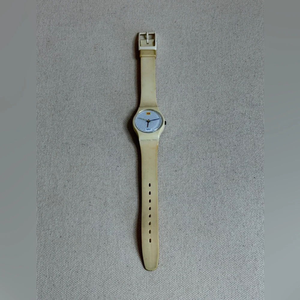 Vintage SWATCH WATCH - DOTTED SWISS - 1980's 34mm New Battery